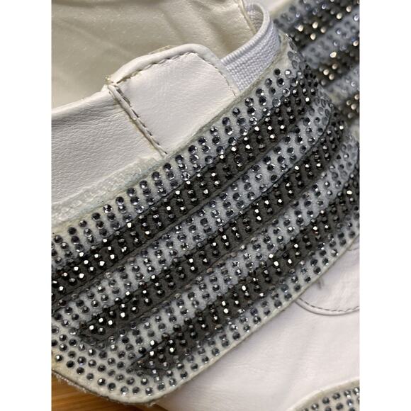 LADY GODIVA Phoebe Embellished Wedge‎ Shoe Womens 7.5 White Sneaker - Picture 9 of 11